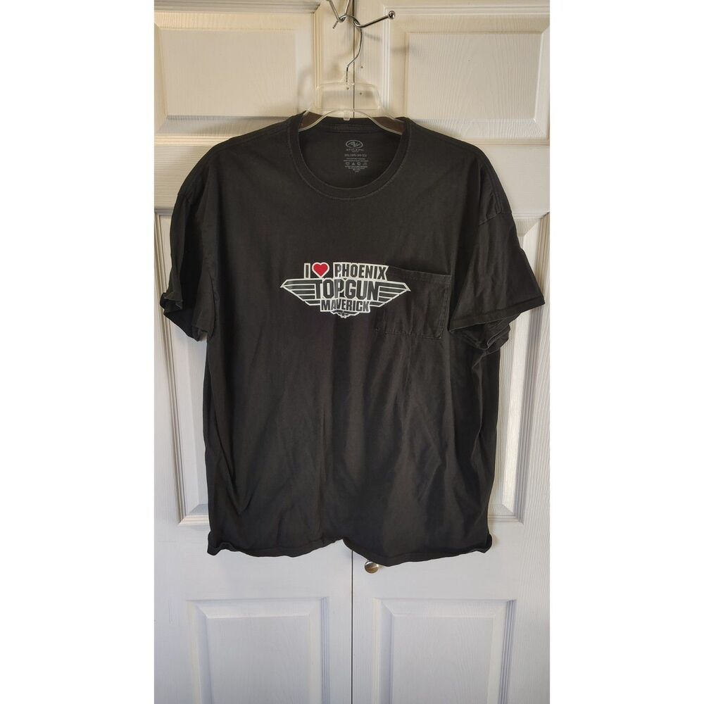Athletic Works 2XL Black Top Gun Maverick Phoenix Pocket Graphic T-Shirt XXL